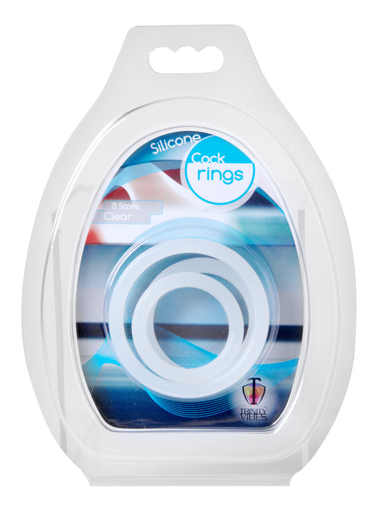 "Trinity Silicone Cock Rings - Clear TV-SP130-CLR"