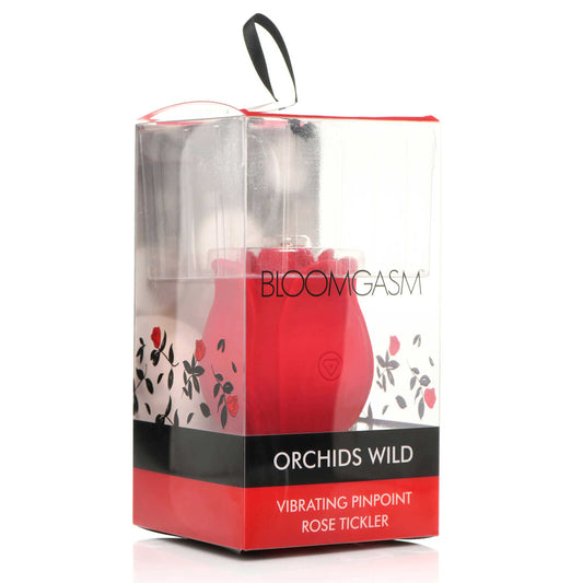 "Orchids Wild Vibrating Pinpoint Rose Tickler - Red INM-AH104"