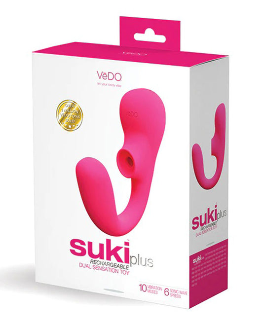 "Suki Plus Rechargeable Dual Sonic Vibe - Foxy Pink VI-F1409"