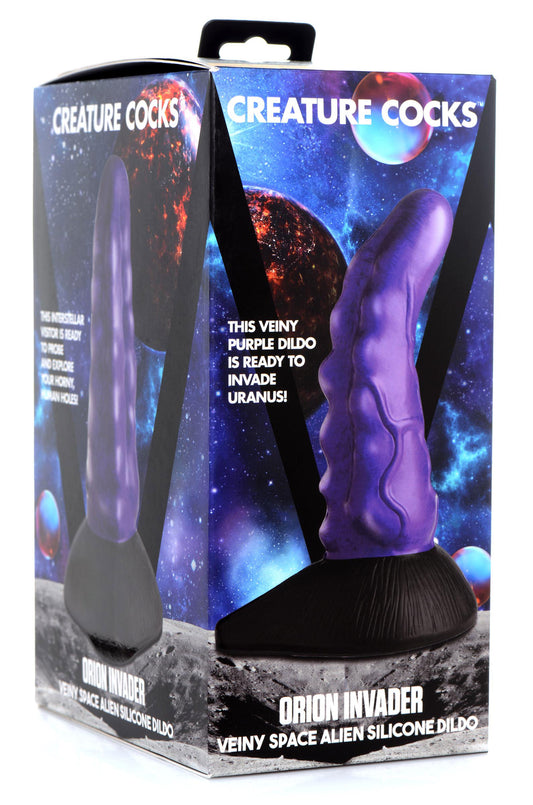 "Orion Invader Veiny Space Alien Silicone Dildo - Purple CC-AG876-PUR"