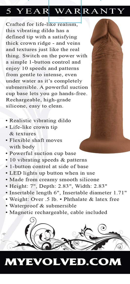 "6 Inch Girthy Vibrating Dong - Dark EN-RD-2765-2"