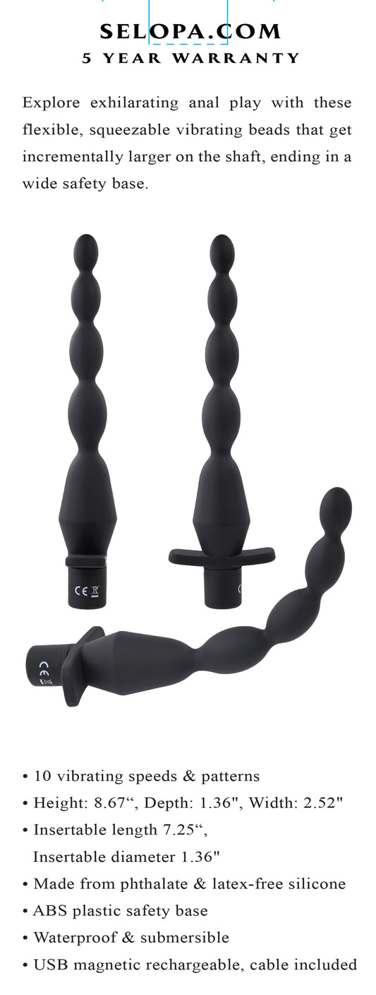 "Vibrating Butt Beads - Black SL-RS-3342-2"