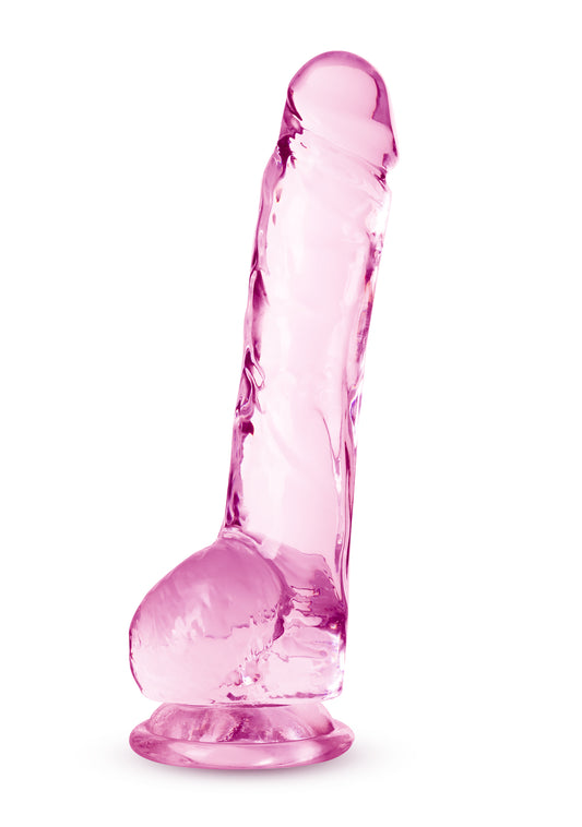 "Naturally Yours - 8 Inch Crystalline Dildo - Rose BL-51500"