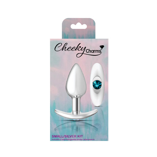 "Silver Anchor Buttplug Kit - Clear Iridescent/teal VB-CC9141"