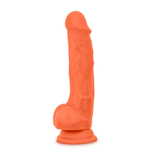 Neo Elite - 7.5 Inch Silicone Dual Density Cock With Balls - Neon Orange BL-82119