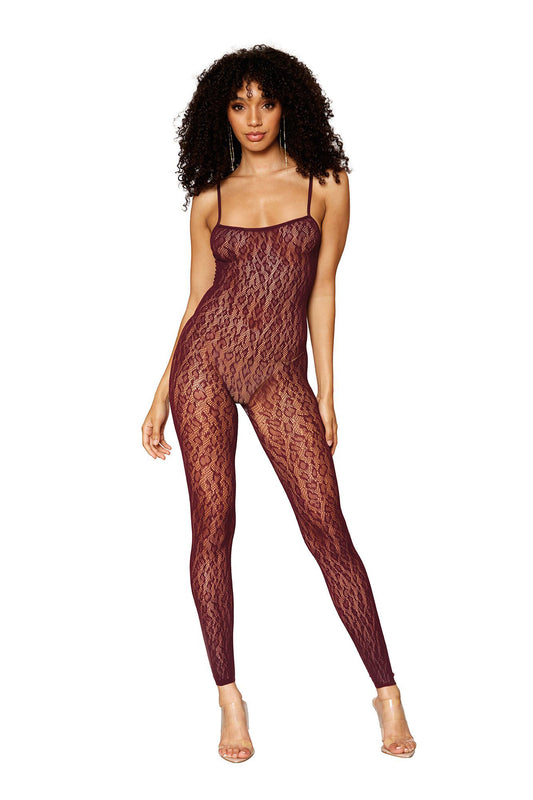 Catsuit Bodystocking and Shrug - One Size - Burgundy DG-0417BUROS