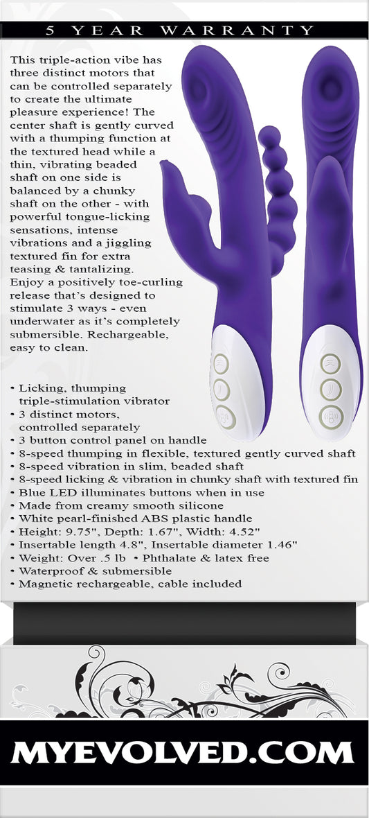 "Lick Me - Triple Stim Vibe - Purple EN-RS-1010-2"