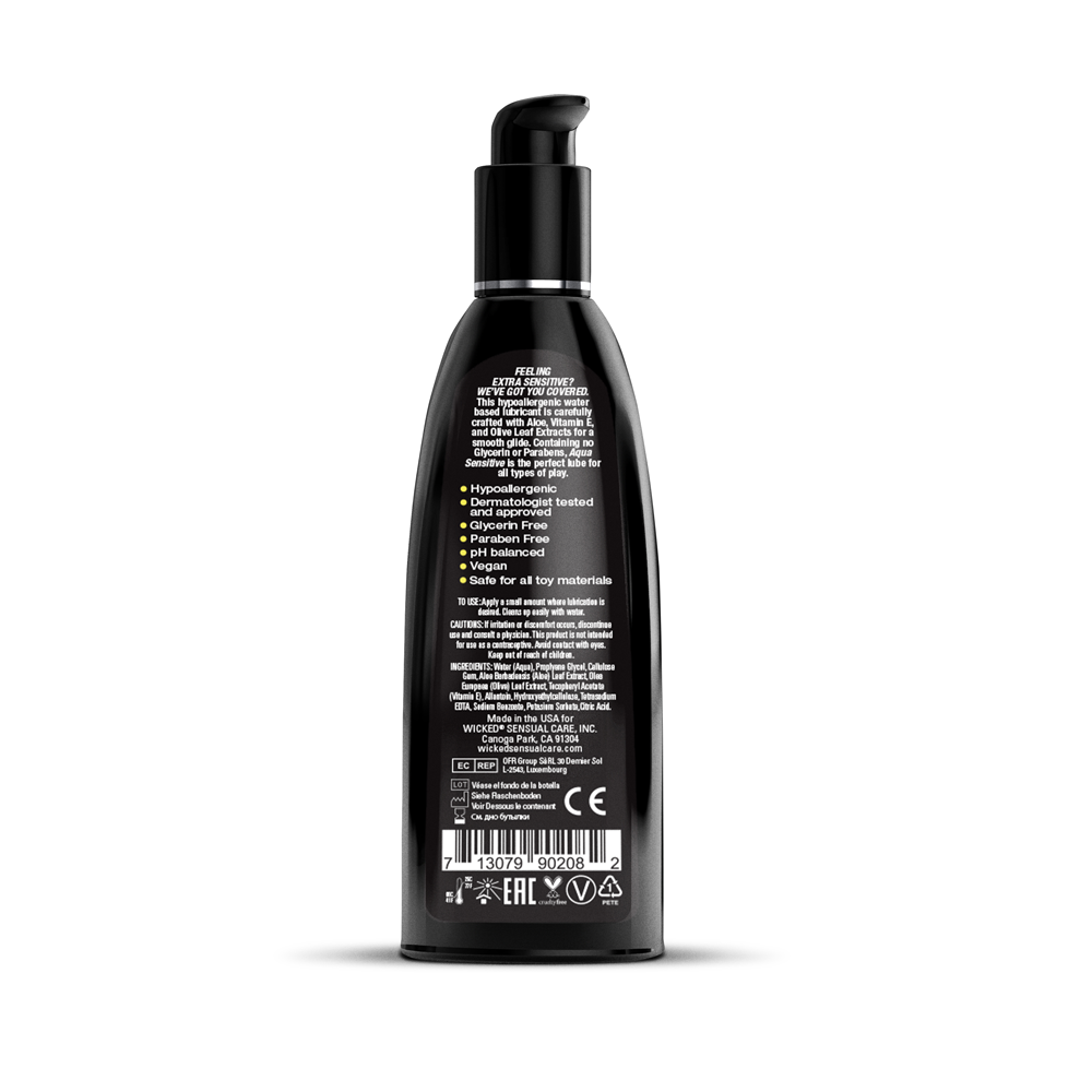 Aqua Sensitive Hypoallergenic Water Based Lubricant - 8 Fl. Oz.