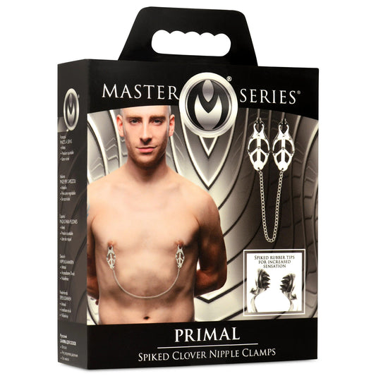 "Primal Spiked Clover Nipple Clamps - Silver MS-AH351"