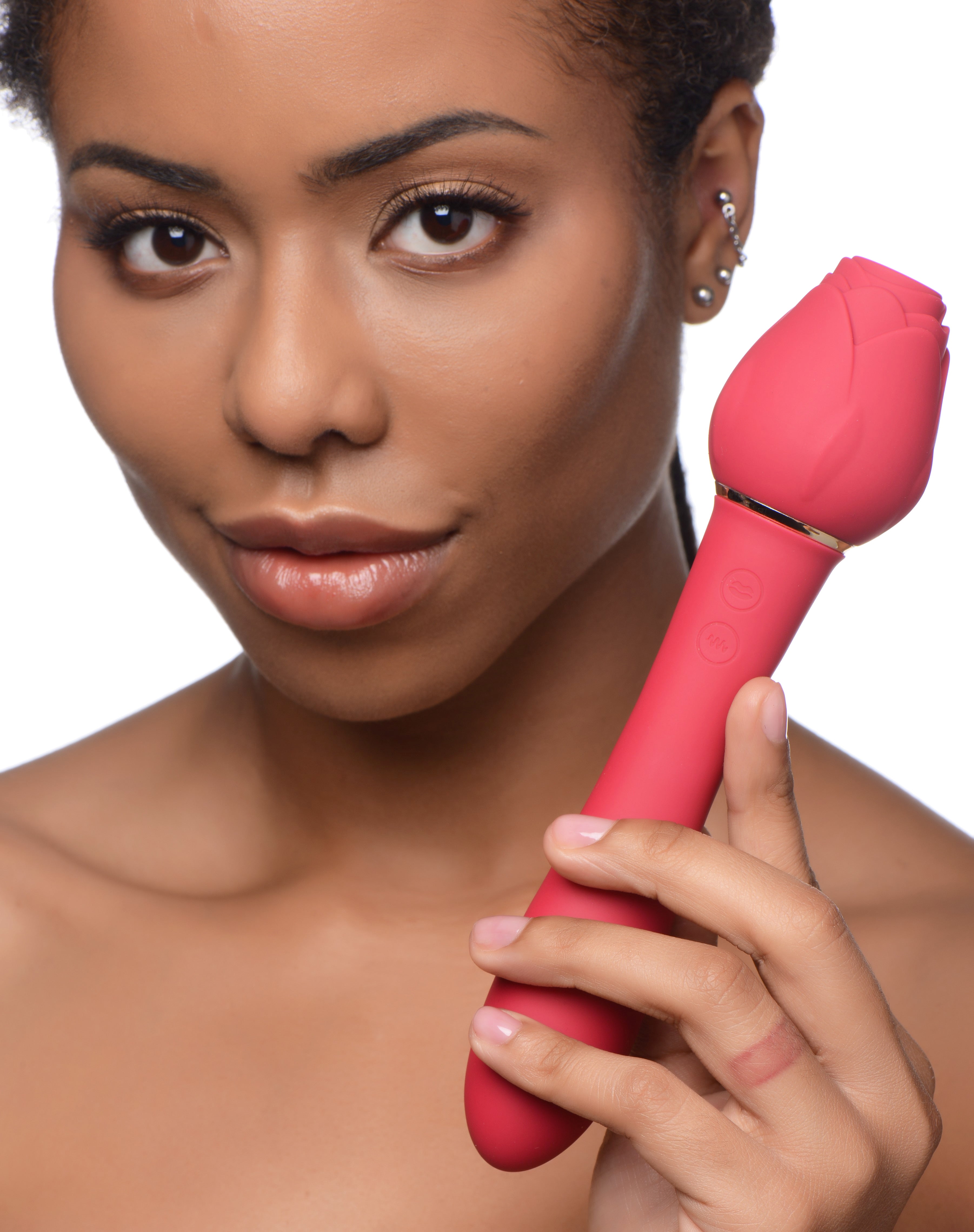 Bloomgasm - Sweet Heart Rose 5x Suction Rose and 10x Vibrator - Pink