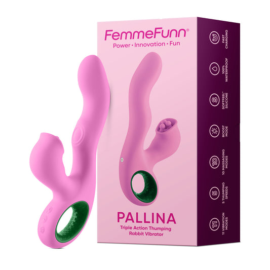 "Pallina Triple-Action Rabbit Vibrator - Pink FF-1049-01"