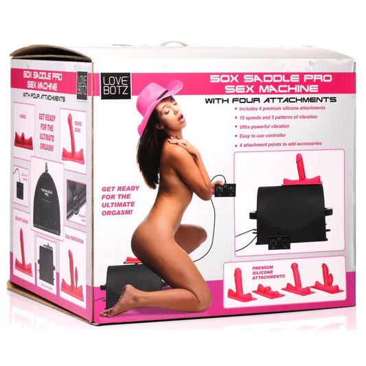 "Love Botz 50x Saddle Pro Sex Machine With 4 Attachments LB-AH057"