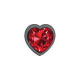 Deep Red Heart Gem Gunmetal Metal Plug - Sm
