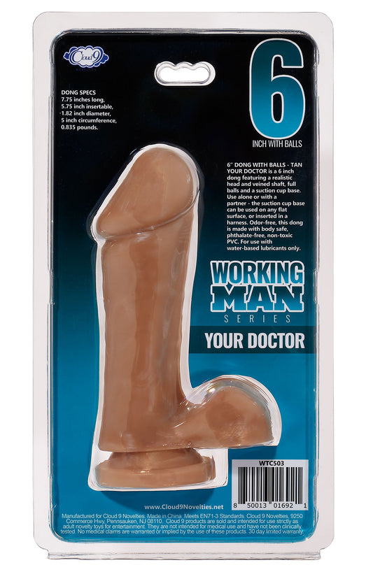 "Cloud 9 Working Man 6 Inch With Balls - Your Doctor - Tan WTC503"