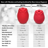 Mystic Rose Sucking and Vibrating Silicone Rose - Red
