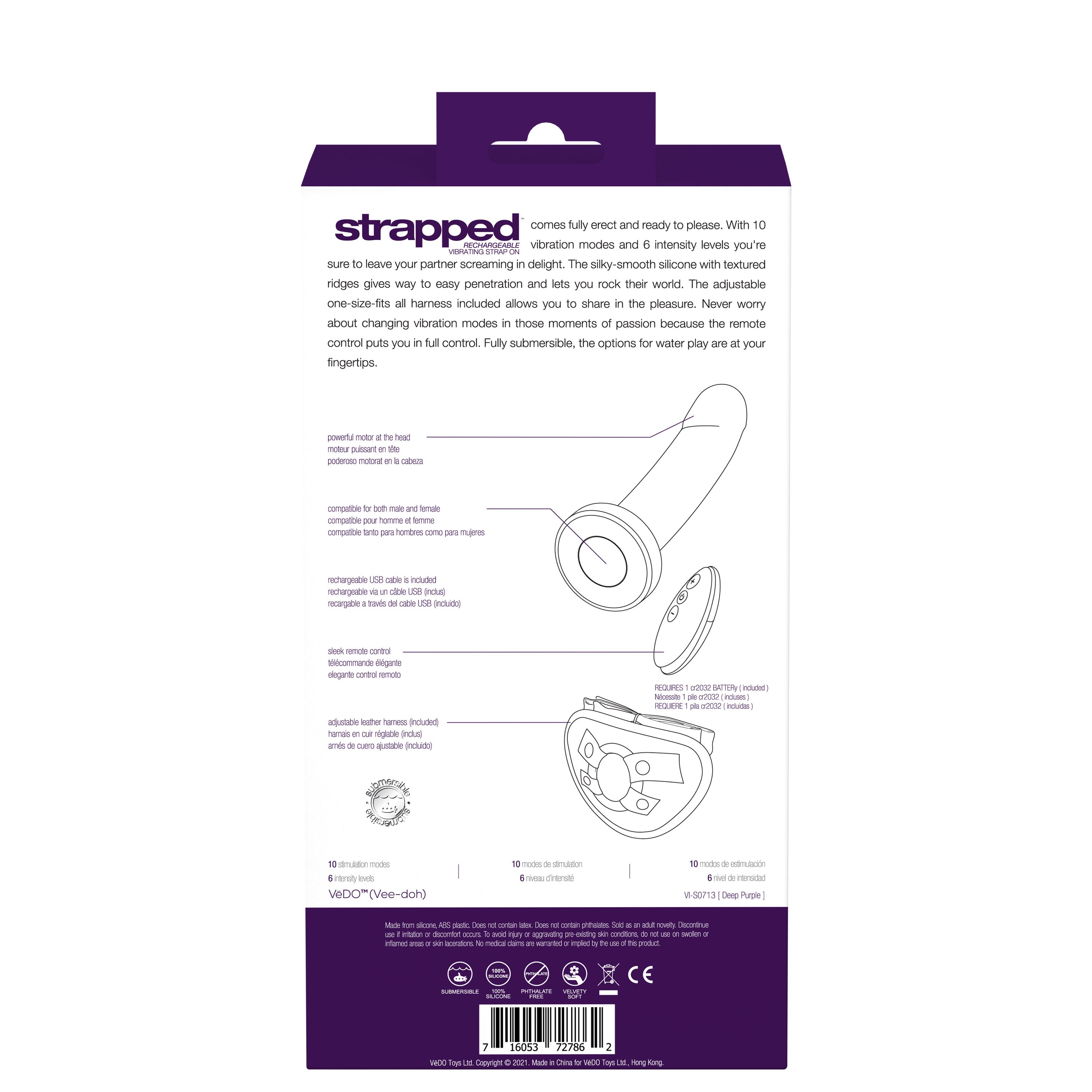 "Strapped Rechargeable Strap on - Purple VI-S0713"