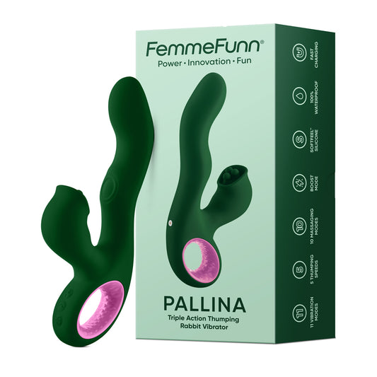 "Pallina Triple-Action Rabbit Vibrator - Green FF-1049-17"