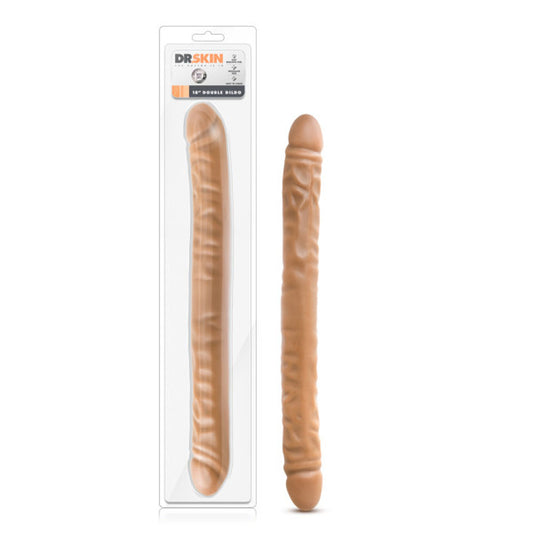 "Dr. Skin - 18 Inch Double Dildo - Mocha BL-36797"