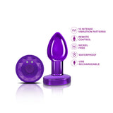 Vibrating Purple Metal Remote Plug - Small