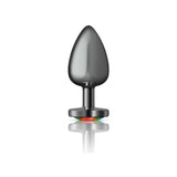 Rainbow Heart Gem Gunmetal Metal Plug - Lg