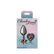 "Rainbow Heart Gem Gunmetal Metal Plug - Sm VB-CC9132"
