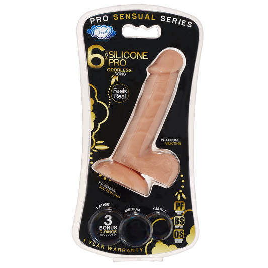 "Pro Sensual Series 6 Inch Silicone Pro Odorless Dong - Tan WTC852837"