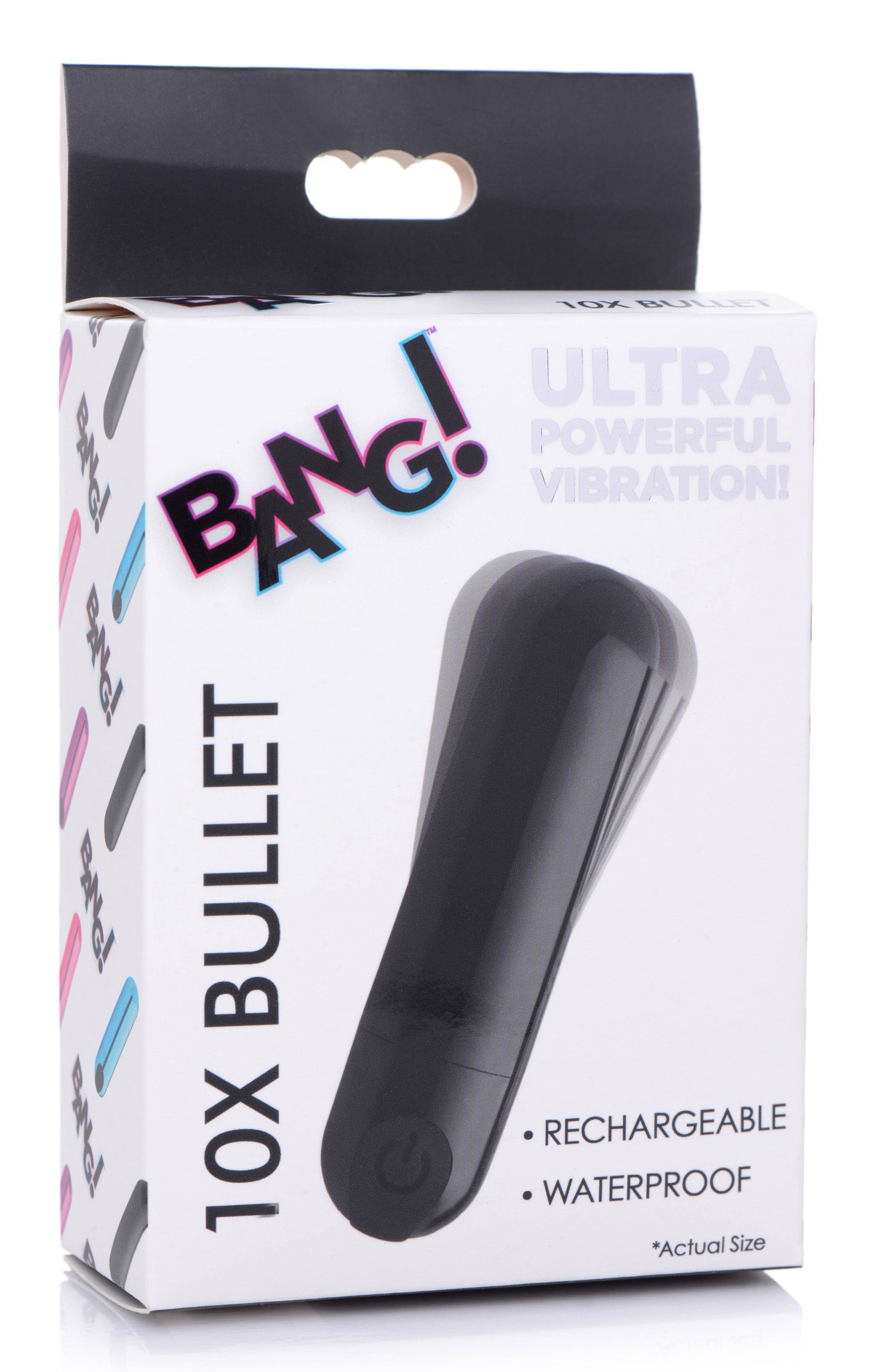 "10x Rechargeable Vibrating Metallic Bullet - Black BNG-AG656-BLK"