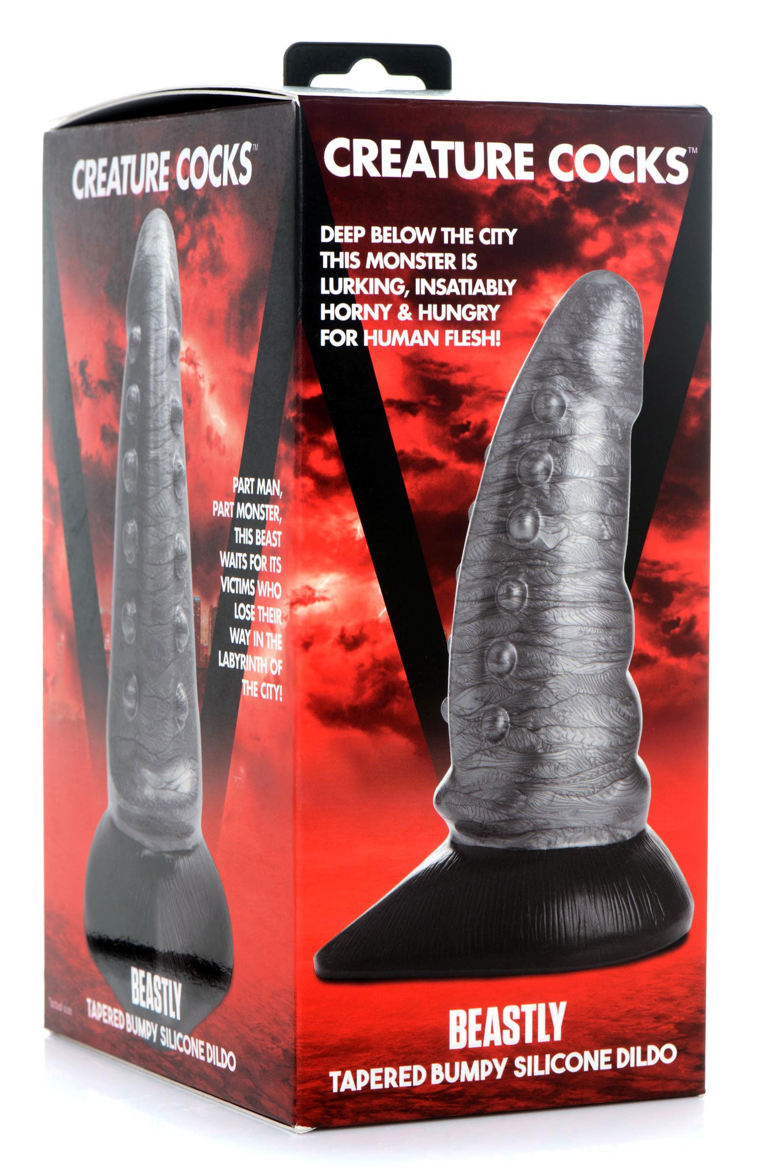 "Beastly Tapered Bumpy Silicone Dildo - Silver CC-AG878-SLV"