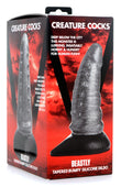 "Beastly Tapered Bumpy Silicone Dildo - Silver CC-AG878-SLV"
