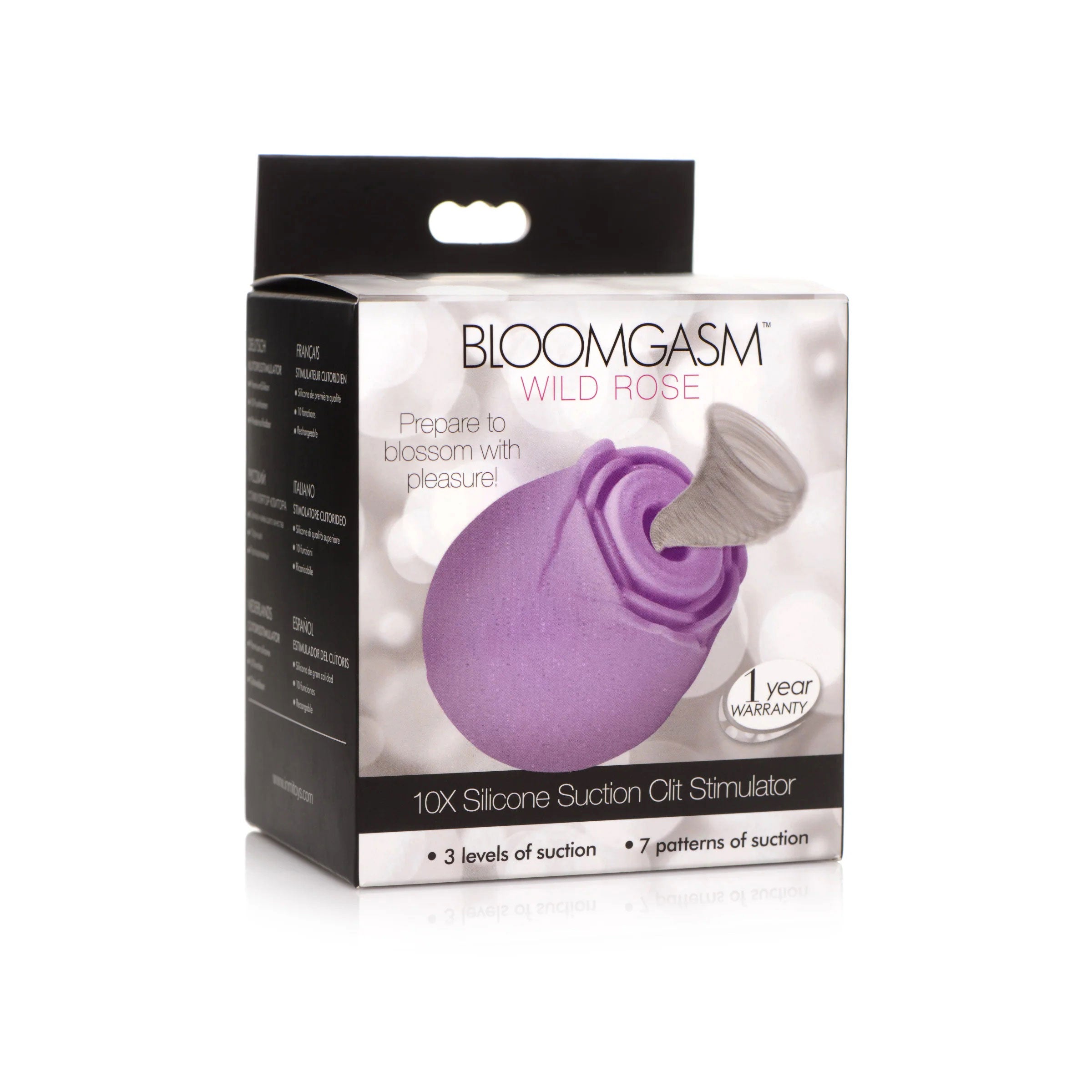 "Bloomgasm Wild Rose 10x Suction Clit Stimulator -  Purple INM-AG871"
