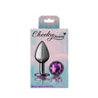 "Purple Round Gem Gunmetal Metal Plug - Md VB-CC9124"