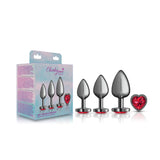 Red Heart Gem Anal Trainer Kit - Gunmetal