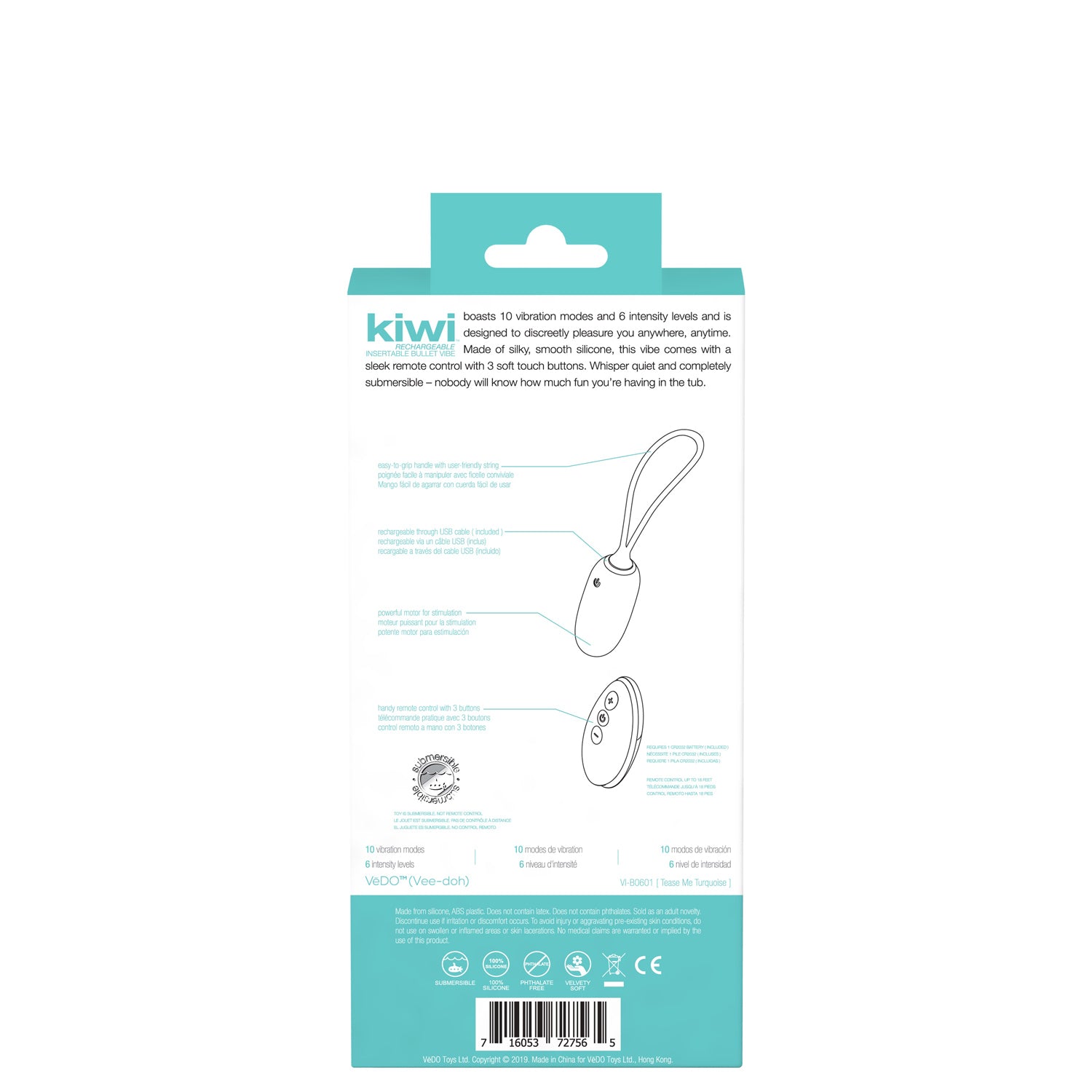 Kiwi Rechargeable Insertable Bullet - Tease Me Turquoise
