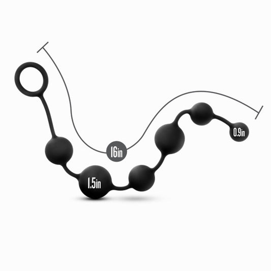"Anal Adventures - Platinum - Silicone Large Anal Beads - Black BL-11115"