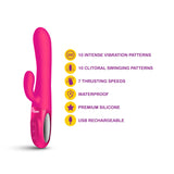 Hypnotic Clit Teaser and Thrusting Rabbit - Hot Pink