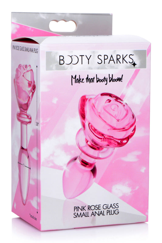 "Pink Rose Glass Anal Plug - Small BTYS-AG650-SML"