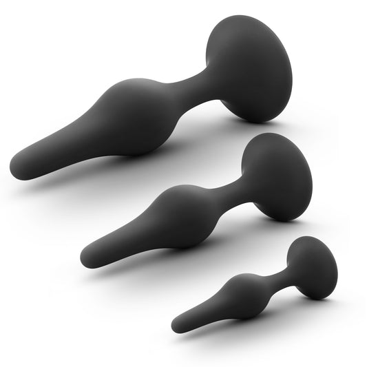 "Anal Adventures Platinum - Silicone Beginner Plug Kit - Black BL-31265"