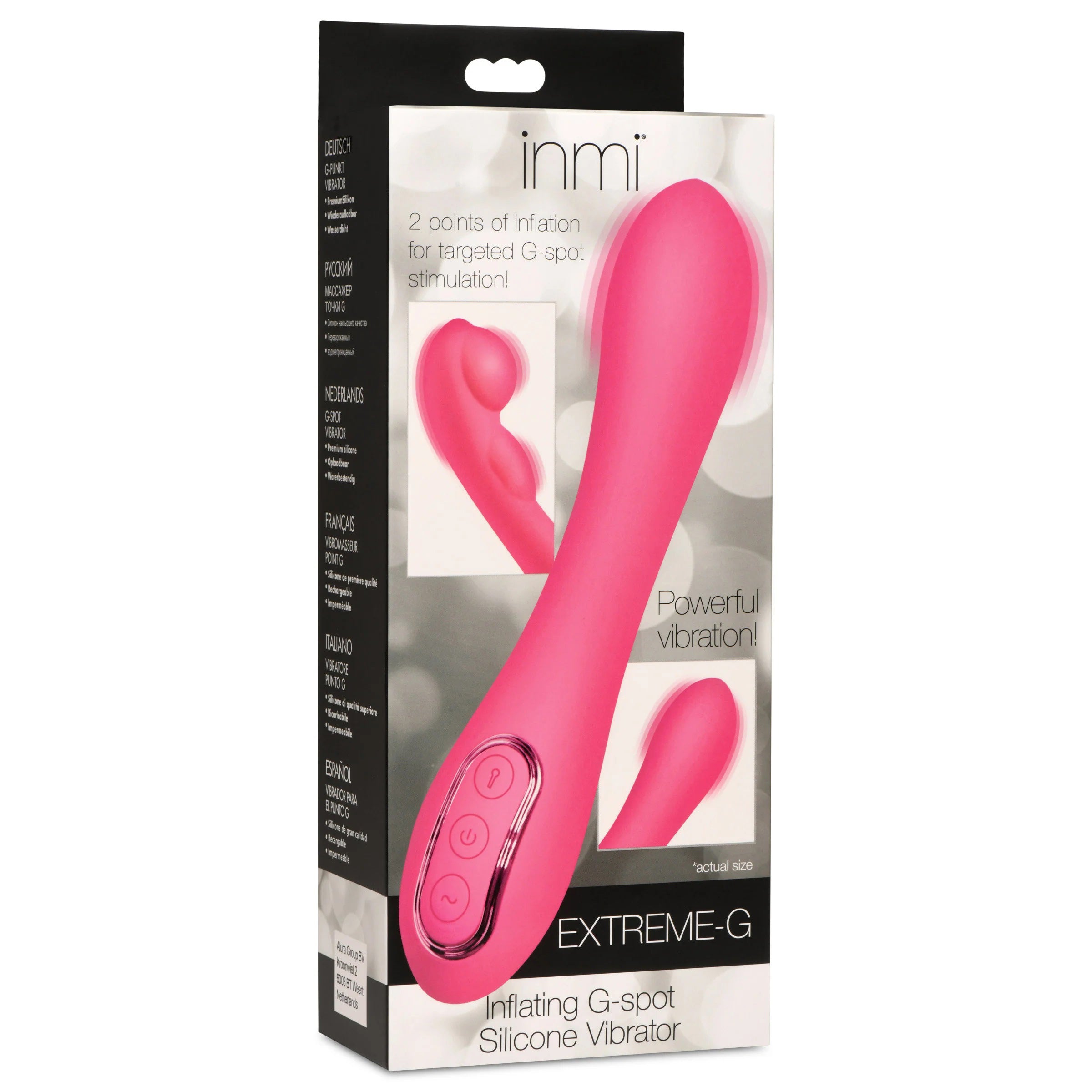 "Extreme-G Inflating G-Spot Silicone Vibrator - Pink INM-AH293"