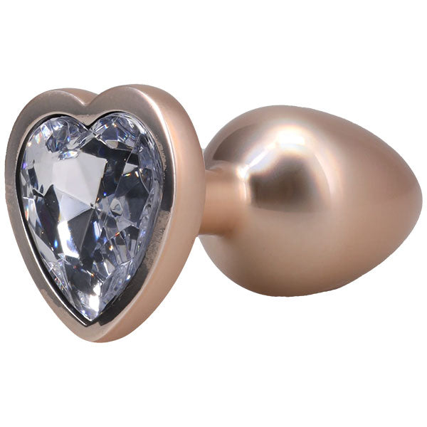 Booty Bling Metal Heart Plug - Medium - Gold