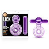 "Play With Me - Lick It - Vibrating Double Strap Cockring - Purple BL-61911"