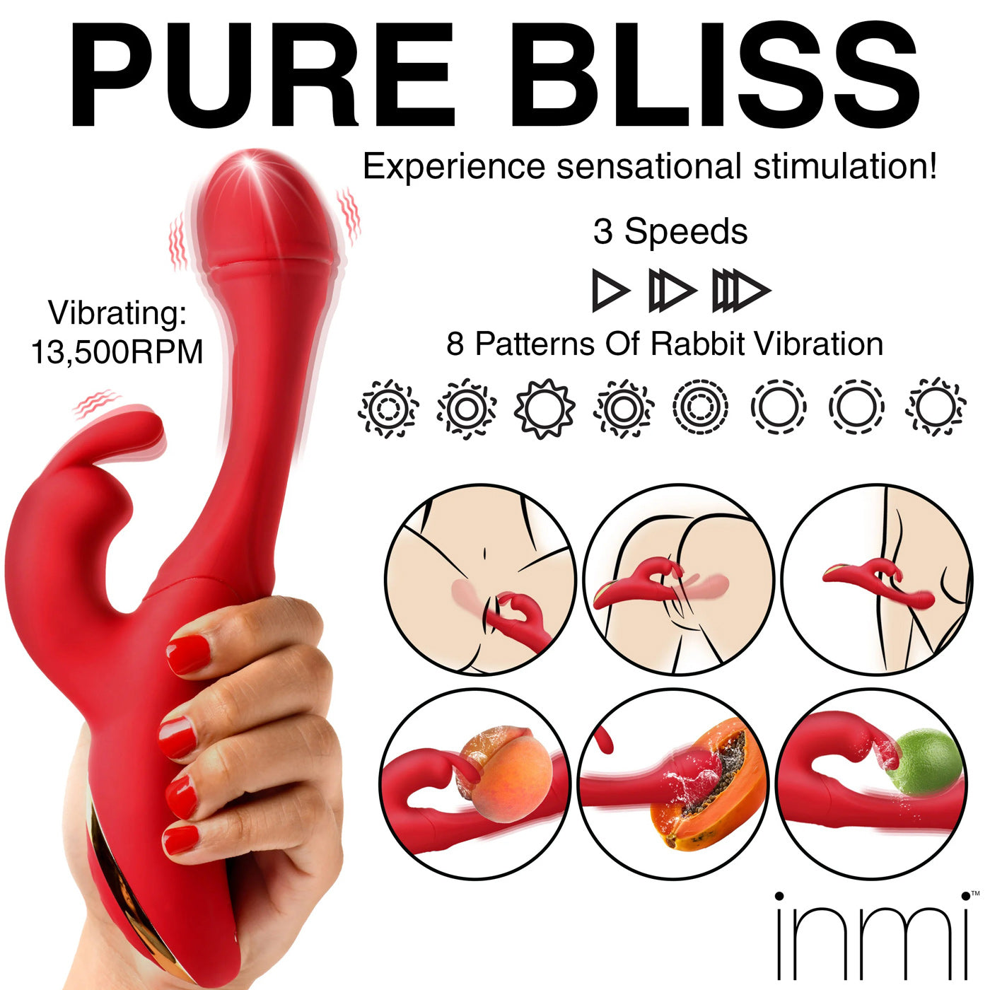 Rabbit Flick Flicking Silicone Rabbit Vibrator - Red