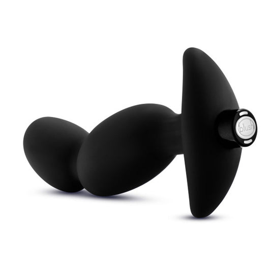 "Anal Adventures- Platinum - Silicone Vibrating Prostate Massager 04-Black BL-11645"