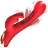 Rabbit Flick Flicking Silicone Rabbit Vibrator - Red