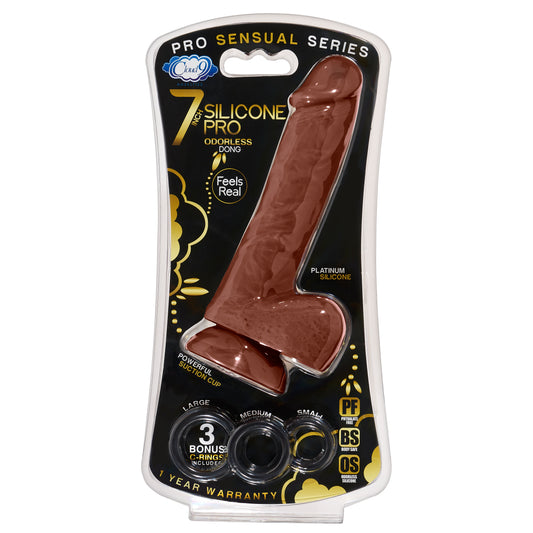 "7 Inch Silicone Pro Odorless Dong - Brown WTC85912"