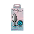 "Teal Round Gem Gunmetal Metal Plug - Lg VB-CC9122"