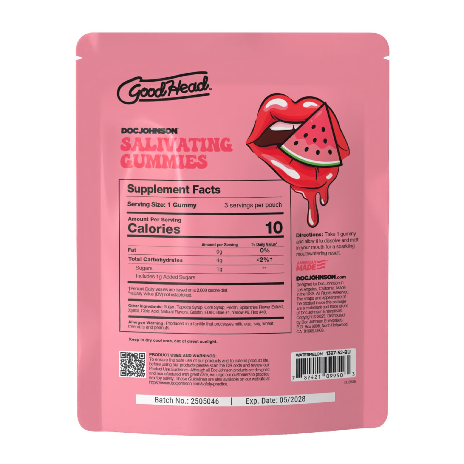 Goodhead - Salivating Gummies 24pk Display (3 Pcs Per Pouch) - Watermelon