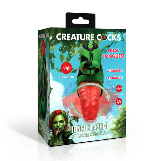 "Tongue Lasher Silicone Vibrator - Green CC-AH662"