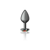 Rainbow Heart Gem Gunmetal Metal Plug - Md