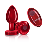 Vibrating Red Metal Remote Plug - Medium