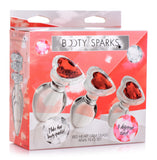"Red Heart Gem Glass Anal Plug Set BTYS-AG433"
